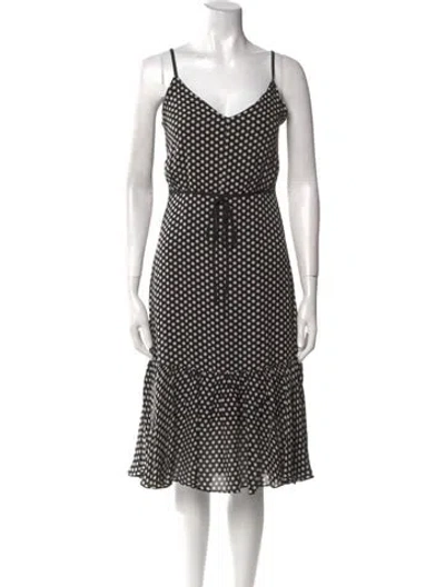 Pre-owned Milly Silk Midi Length Dress In Black