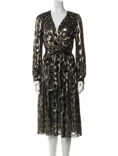 Pre-owned Milly Silk Midi Length Dress In Black