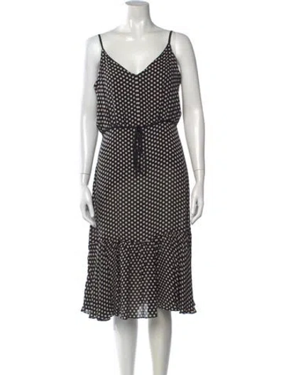 Pre-owned Milly Silk Midi Length Dress In Black