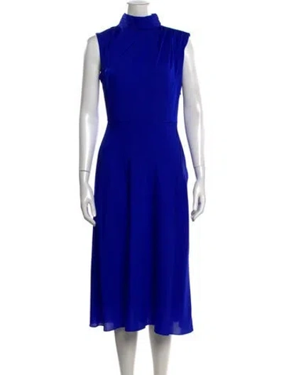 Pre-owned Milly Silk Midi Length Dress In Blue
