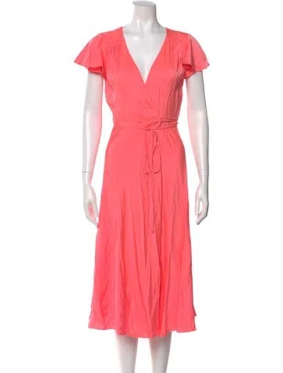 Pre-owned Milly Silk Midi Length Dress In Pink
