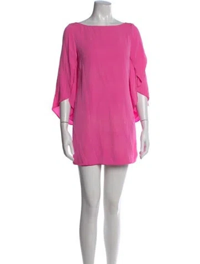 Pre-owned Milly Silk Midi Length Dress In Pink