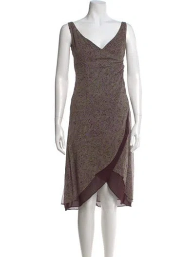 Pre-owned Milly Silk Midi Length Dress In Purple