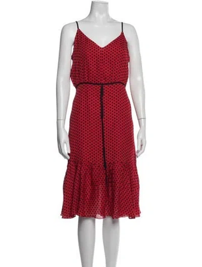 Pre-owned Milly Silk Midi Length Dress In Red
