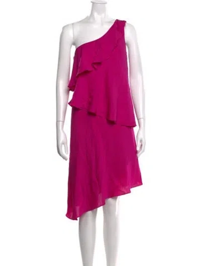 Pre-owned Milly Silk Midi Length Dress W/ Tags In Pink
