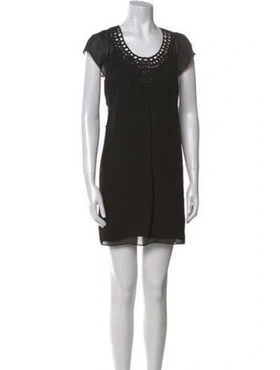 Pre-owned Milly Silk Mini Dress In Black
