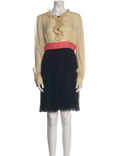 Pre-owned Milly Silk Mini Dress In Black