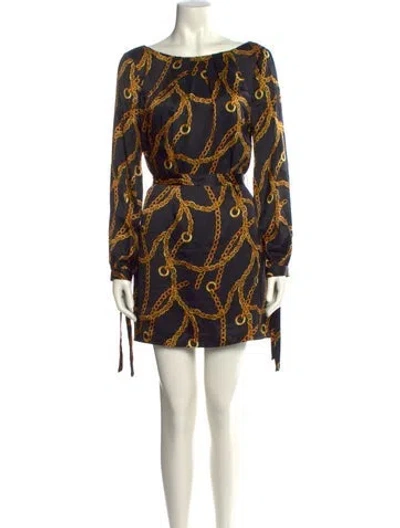 Pre-owned Milly Silk Mini Dress In Black