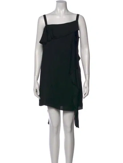 Pre-owned Milly Silk Mini Dress In Black