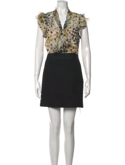 Pre-owned Milly Silk Mini Dress In Black