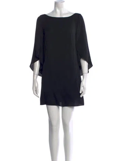 Pre-owned Milly Silk Mini Dress In Black