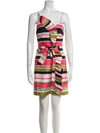 Pre-owned Milly Silk Mini Dress In Black