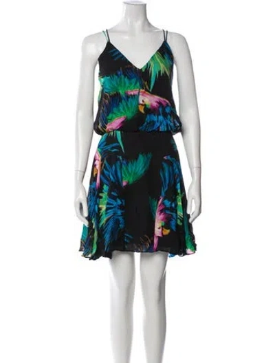 Pre-owned Milly Silk Mini Dress In Black