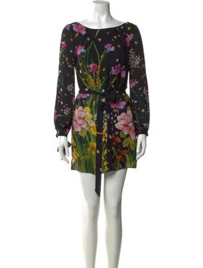 Pre-owned Milly Silk Mini Dress In Black