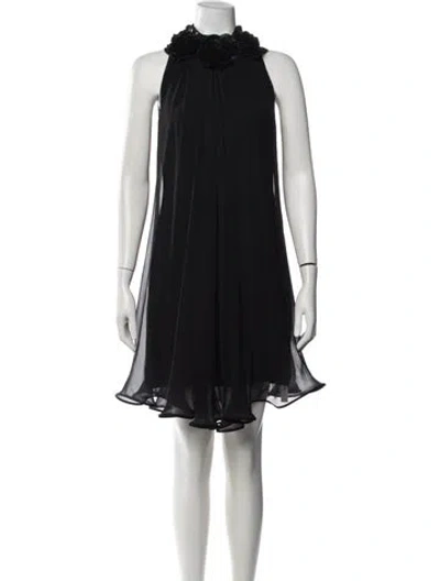 Pre-owned Milly Silk Mini Dress In Black