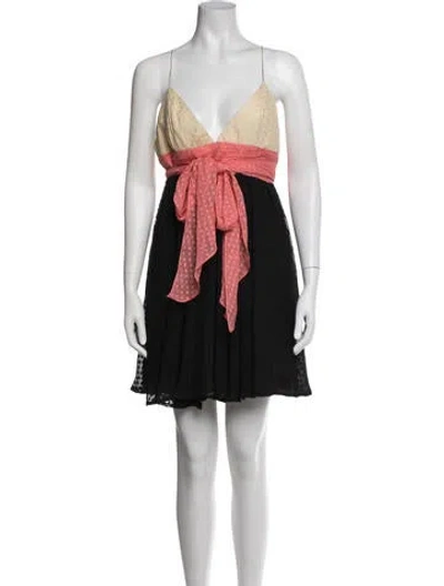 Pre-owned Milly Silk Mini Dress In Black