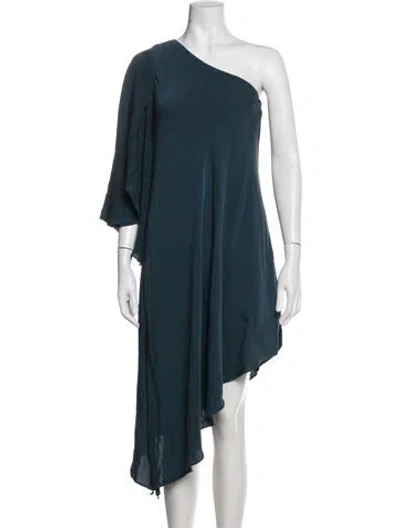 Pre-owned Milly Silk Mini Dress In Black/blue