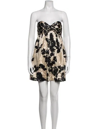 Pre-owned Milly Silk Mini Dress In Black/gold