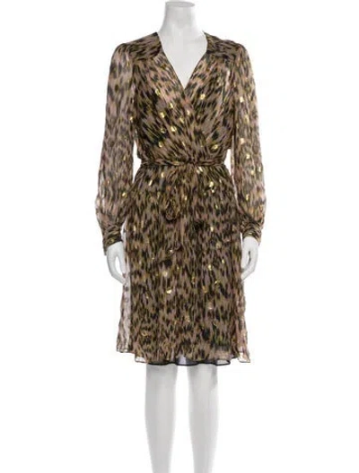 Pre-owned Milly Silk Mini Dress In Black/metallic