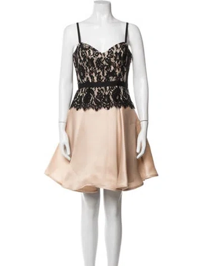 Pre-owned Milly Silk Mini Dress In Black/neutrals