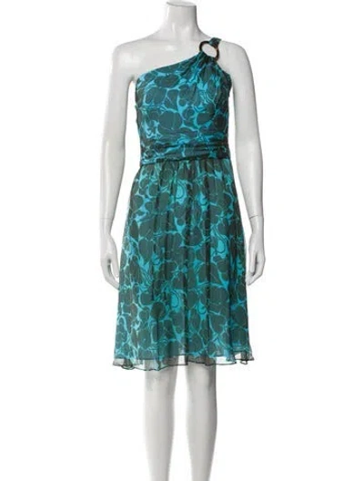 Pre-owned Milly Silk Mini Dress In Blue