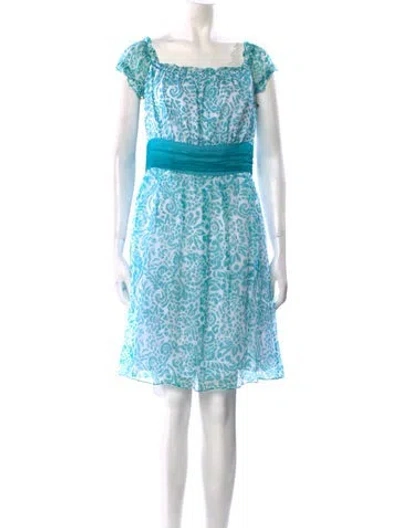 Pre-owned Milly Silk Mini Dress In Blue