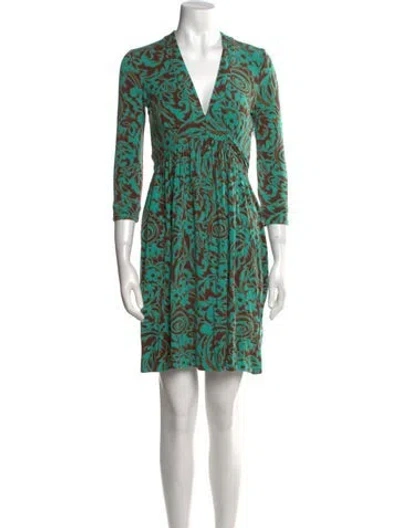 Pre-owned Milly Silk Mini Dress In Blue