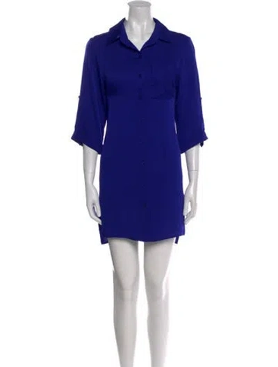 Pre-owned Milly Silk Mini Dress In Blue