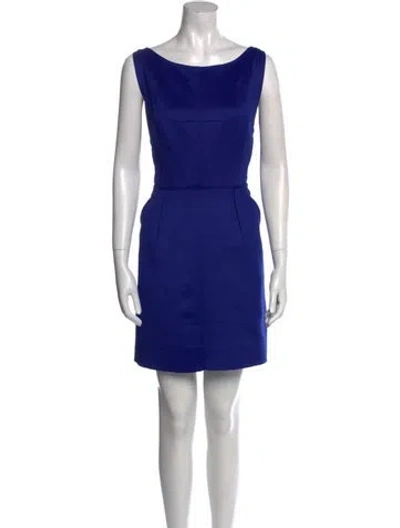 Pre-owned Milly Silk Mini Dress In Blue