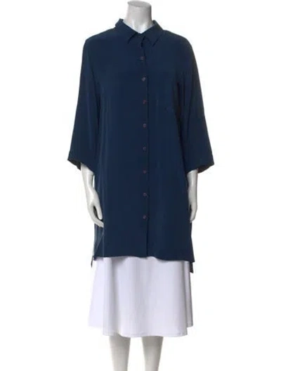 Pre-owned Milly Silk Mini Dress In Blue