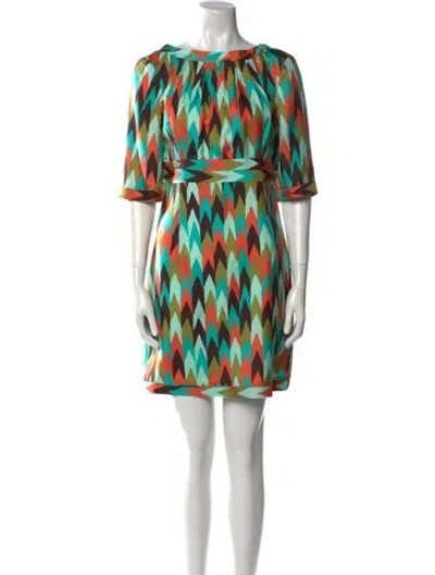 Pre-owned Milly Silk Mini Dress In Blue