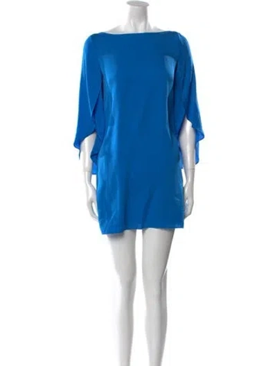 Pre-owned Milly Silk Mini Dress In Blue