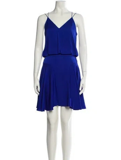 Pre-owned Milly Silk Mini Dress In Blue