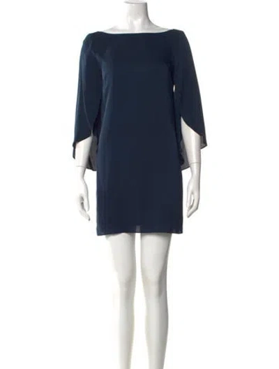 Pre-owned Milly Silk Mini Dress In Blue