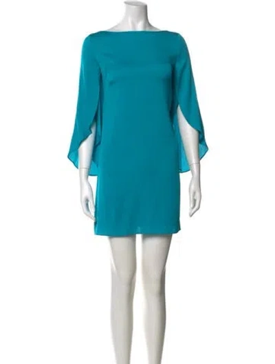 Pre-owned Milly Silk Mini Dress In Blue