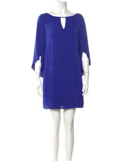 Pre-owned Milly Silk Mini Dress In Blue