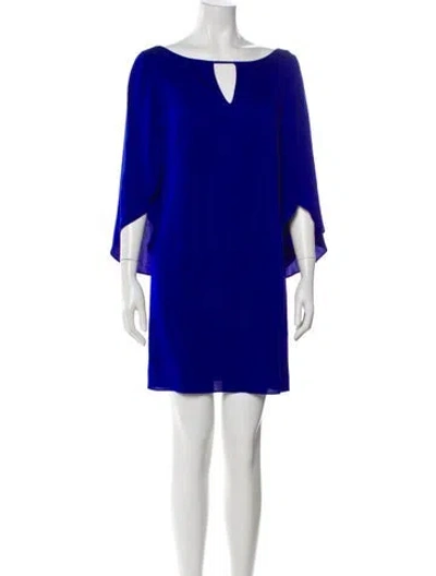 Pre-owned Milly Silk Mini Dress In Blue