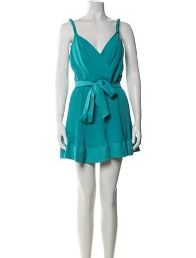 Pre-owned Milly Silk Mini Dress In Blue