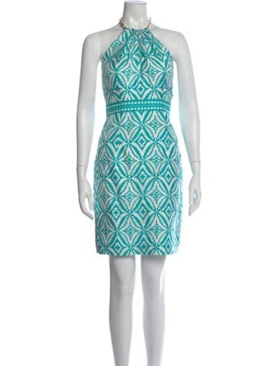 Pre-owned Milly Silk Mini Dress In Blue