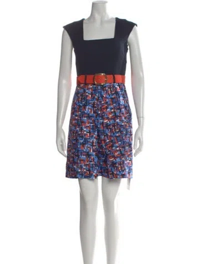 Pre-owned Milly Silk Mini Dress In Blue