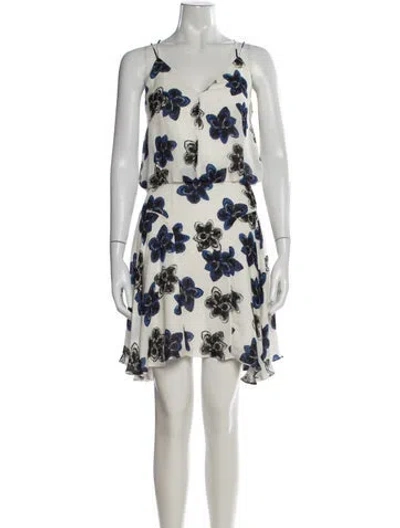 Pre-owned Milly Silk Mini Dress In Blue