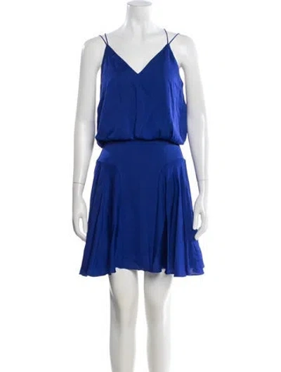 Pre-owned Milly Silk Mini Dress In Blue