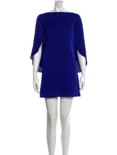 Pre-owned Milly Silk Mini Dress In Blue