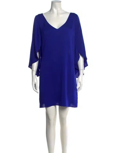 Pre-owned Milly Silk Mini Dress In Blue