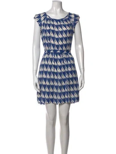 Pre-owned Milly Silk Mini Dress In Blue