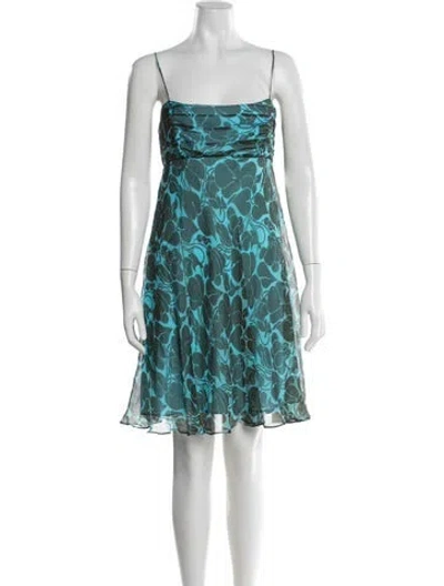 Pre-owned Milly Silk Mini Dress In Blue