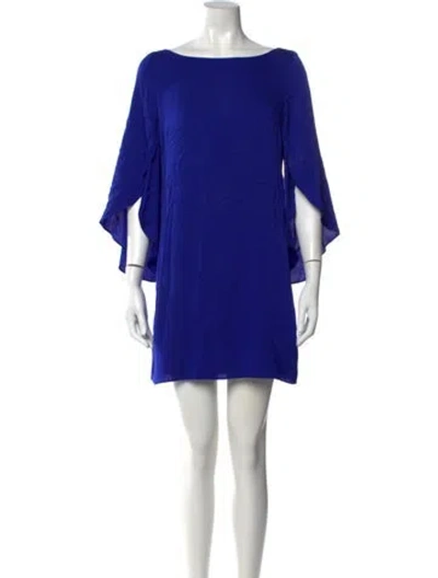 Pre-owned Milly Silk Mini Dress In Blue