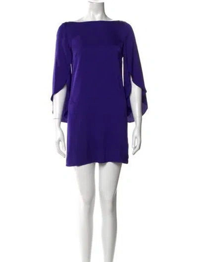 Pre-owned Milly Silk Mini Dress In Blue