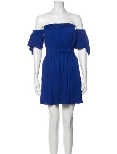 Pre-owned Milly Silk Mini Dress In Blue