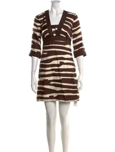 Pre-owned Milly Silk Mini Dress In Blue